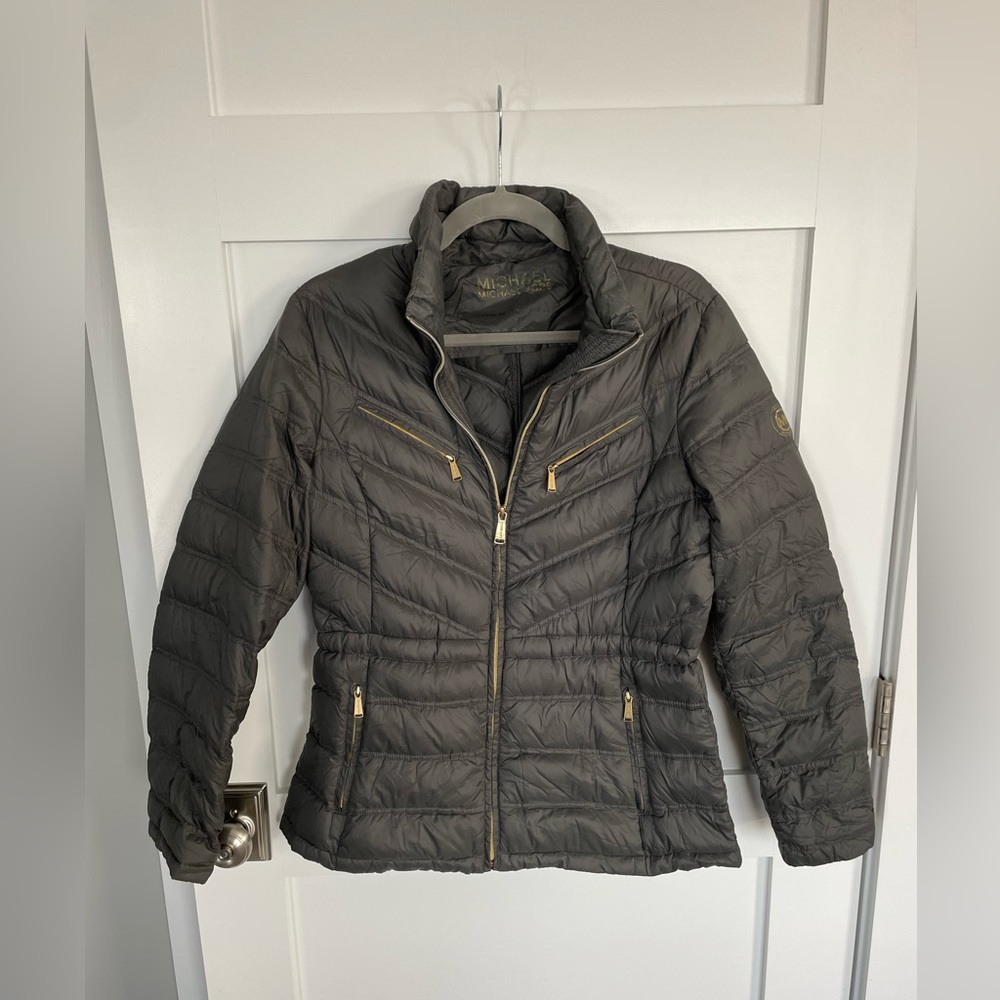 MICHAEL KORS Nylon Gray Jacket Coat Size Medium